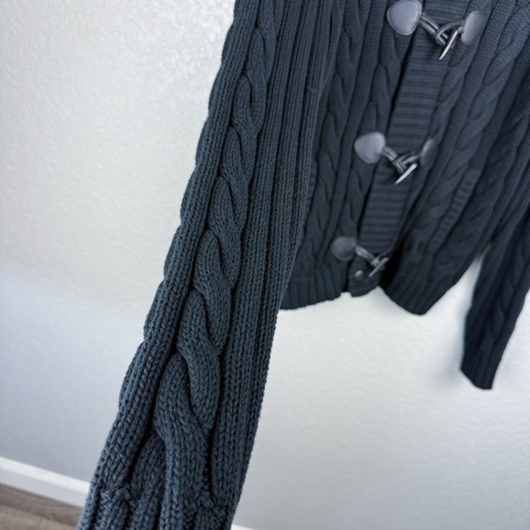 Express Toggle Front Cable Knit Black Cardigan Sweater XL - Winter, Cozy, Casual - Picture 3 of 13